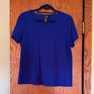 East 5th essentials Knit Top womens royal blue short sleeve Stretch size L